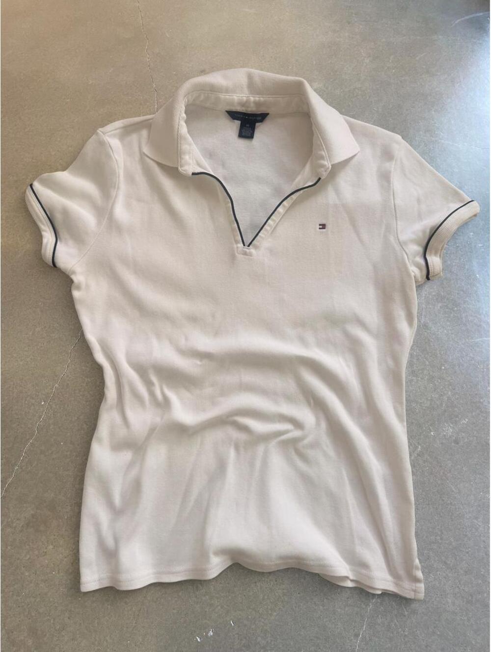 Tommy Hilfiger White Polo Top | Women’s Size